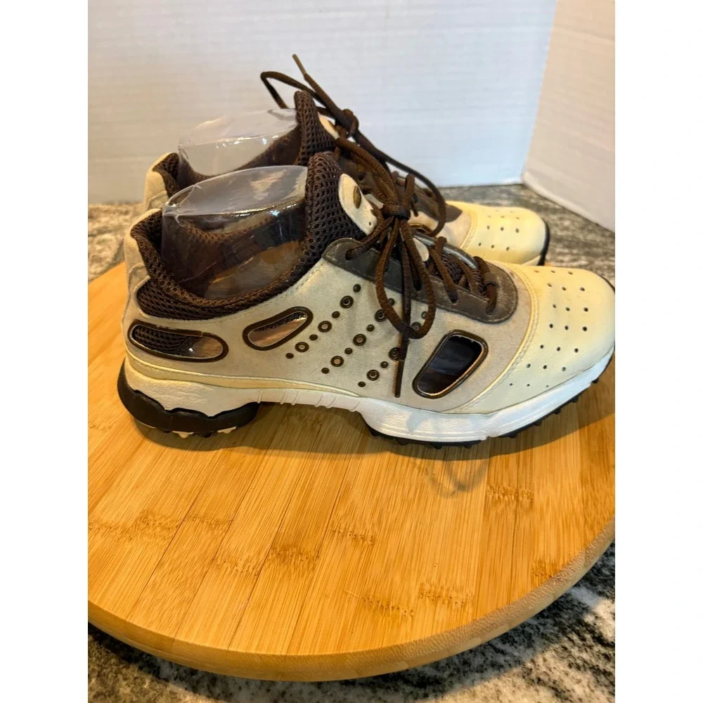 Adidas ClimaCool Womens Golf Shoes Cream Brown Spiked 737781 Size 7.5